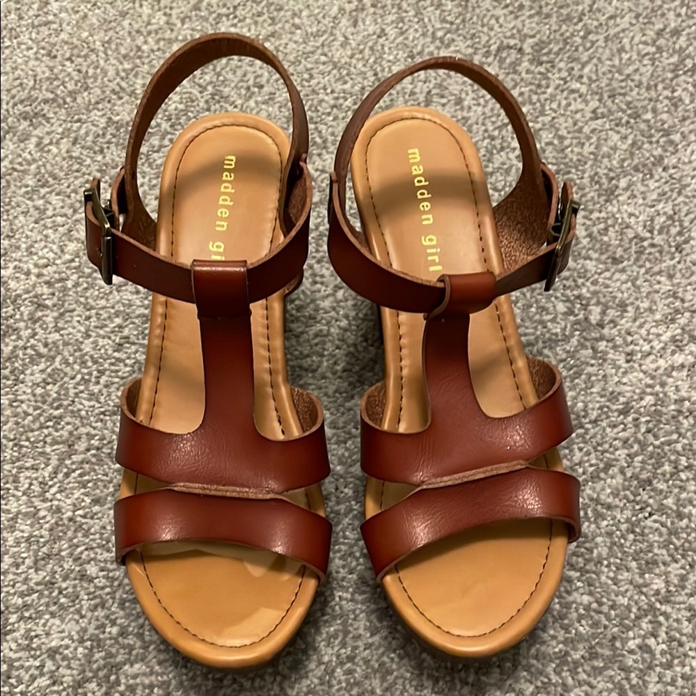 Madden Girl Lucie Brown Platform Sandals